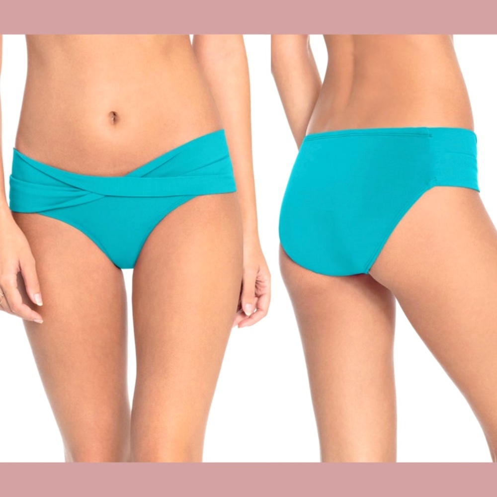 NEW Robin‎ Piccone Ana Twist Bikini Bottoms in Blue [SZ Medium ]